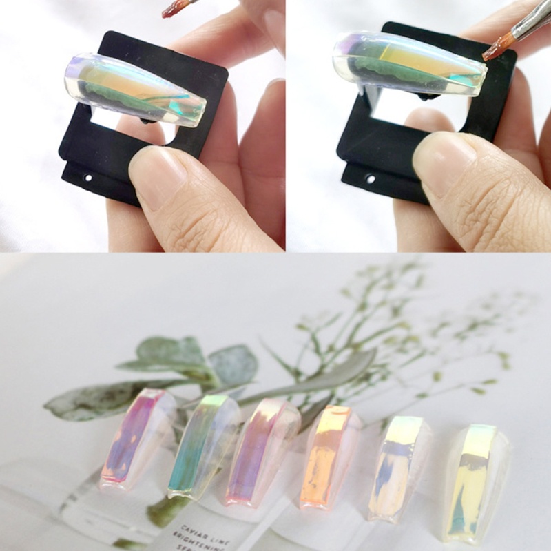 Siy 1 Kotak Stiker Kuku Holografik Untuk Dekorasi Nail Art Diy