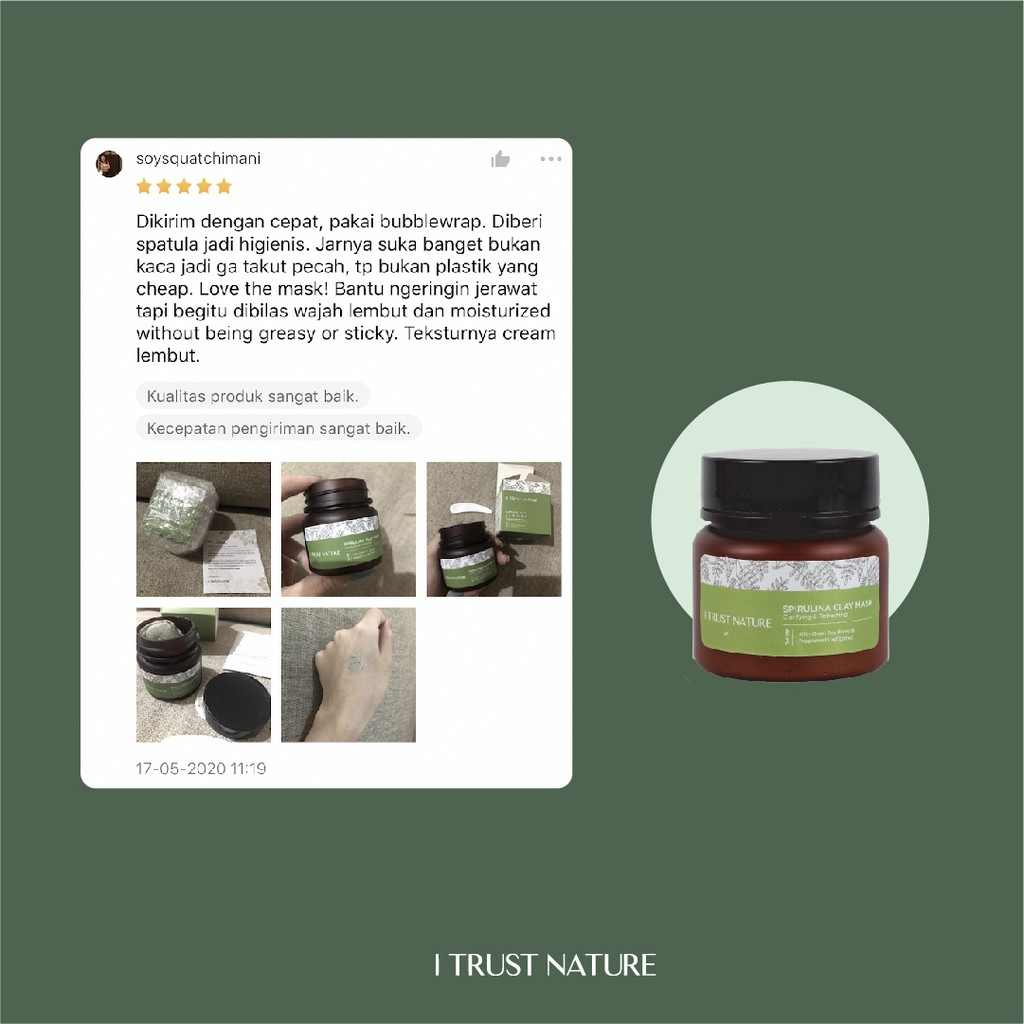 I TRUST NATURE Spirulina Clay Mask - Clarifying &amp; Refreshing