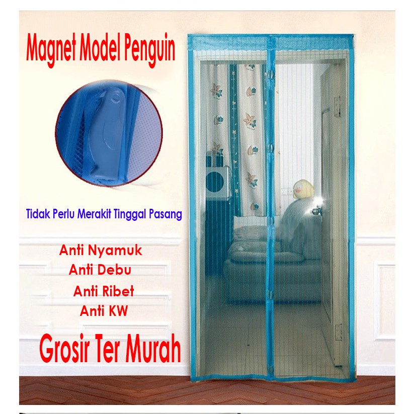 TGB Tirai Pintu  Magnet Anti  Nyamuk  Debu Magnet Penguin 