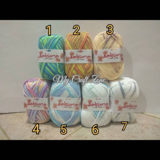 Benang Rajut Milk Cotton / Katun Susu Sakura (sembur)