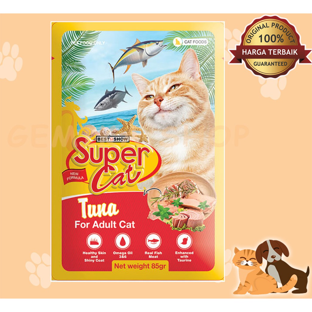 Makanan Kucing Super Cat Adult 85gr - Rasa Tuna