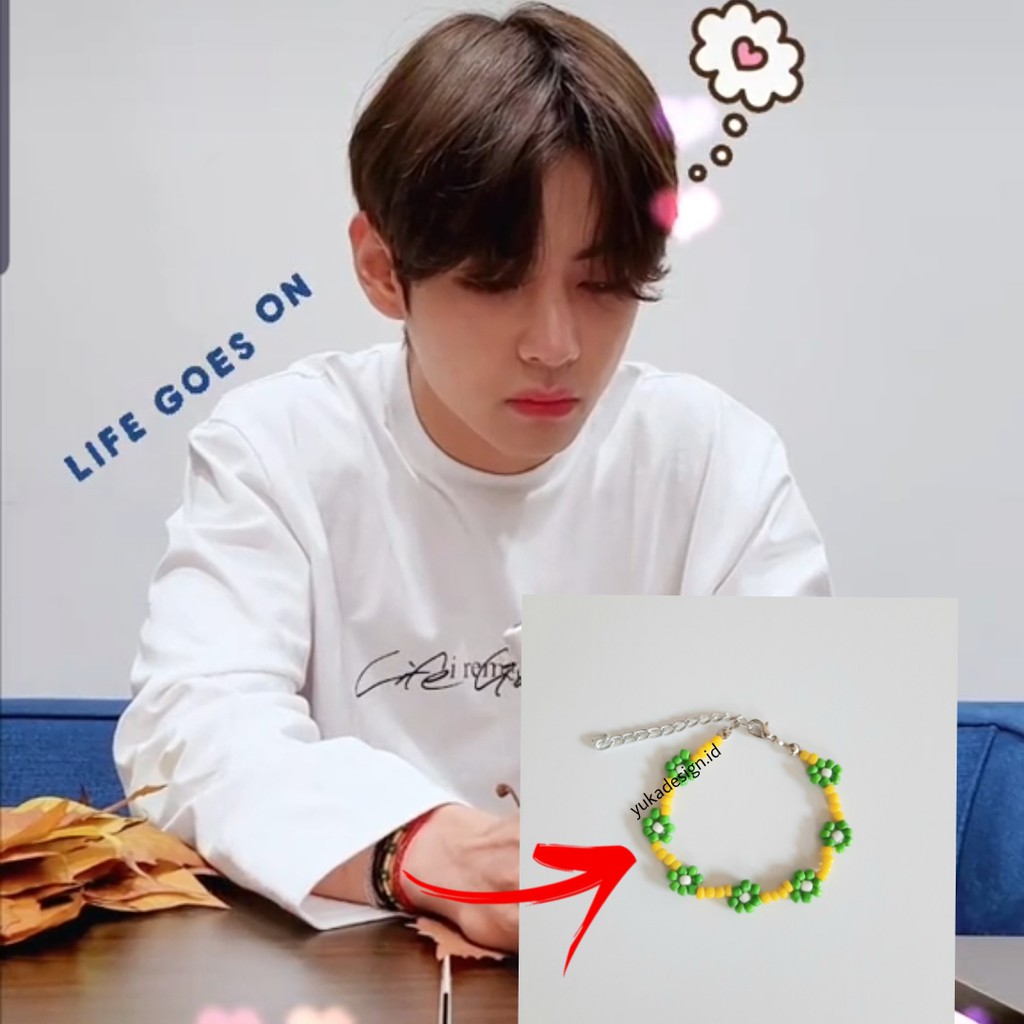 Gelang Taehyung BTS V Beads Bunga