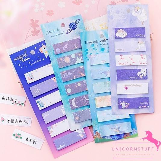 

Sticky Note Unicorn Sekolah Pembatas Buku Karakter Lucu Memo Pad Post