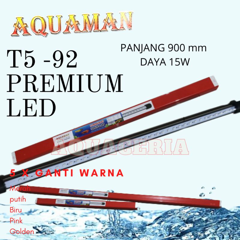 Lampu Soft Tanning Aquaman T5-92LED 15W 5X ganti mode Warna Lampu arwana koki louhan dll