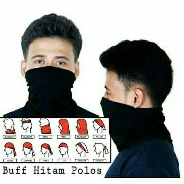 [COD] Masker Baff bandana multiguna hitam polos