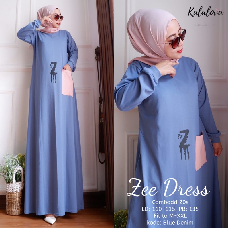 GAMIS KAOS COTTON COMBED COMBAD POLOS MOTIF ZOLLAQU Z ZOLAQU ADEM JUMBO LD 110 115 size XL XXL L3