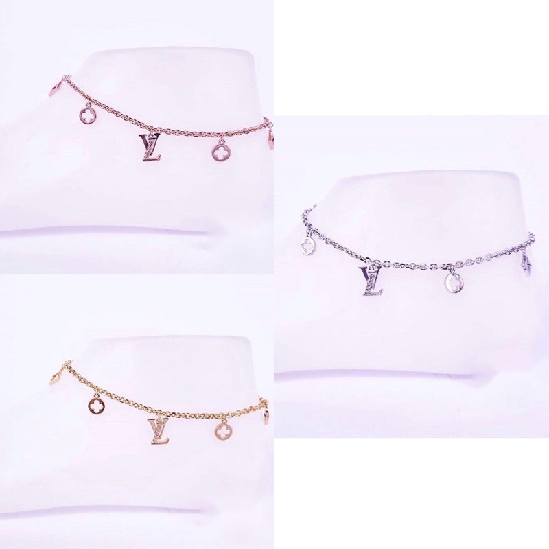 Gelang kaki Titanium lapis emas 18k