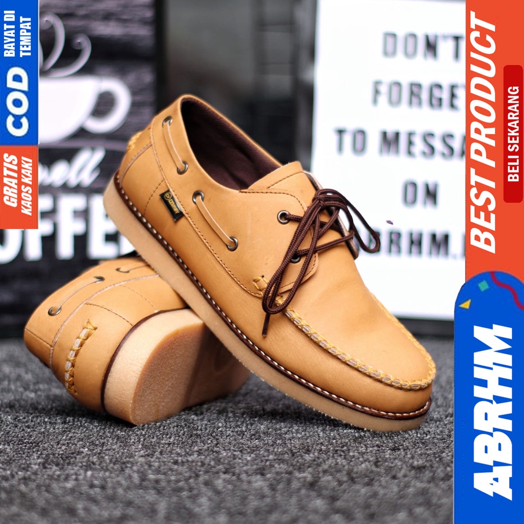 Abrhm Davis - Sepatu Formal Pria Pantofel Kulit Asli