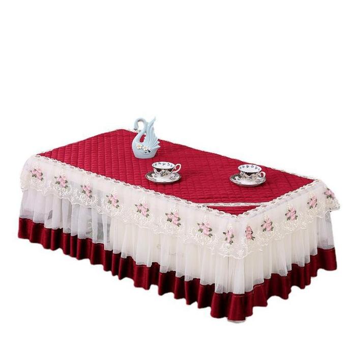 Rectangle Lace Tablecloth Table Runner - Taplak Meja Renda 55x110x40cm