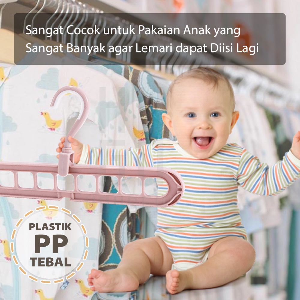 HUGO Magic Hanger Gantungan Baju Ajaib 9 Lubang Hemat Tempat