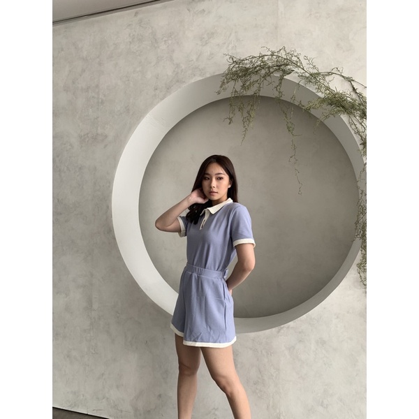 Teddy Waffle Set-Dusty Blue white