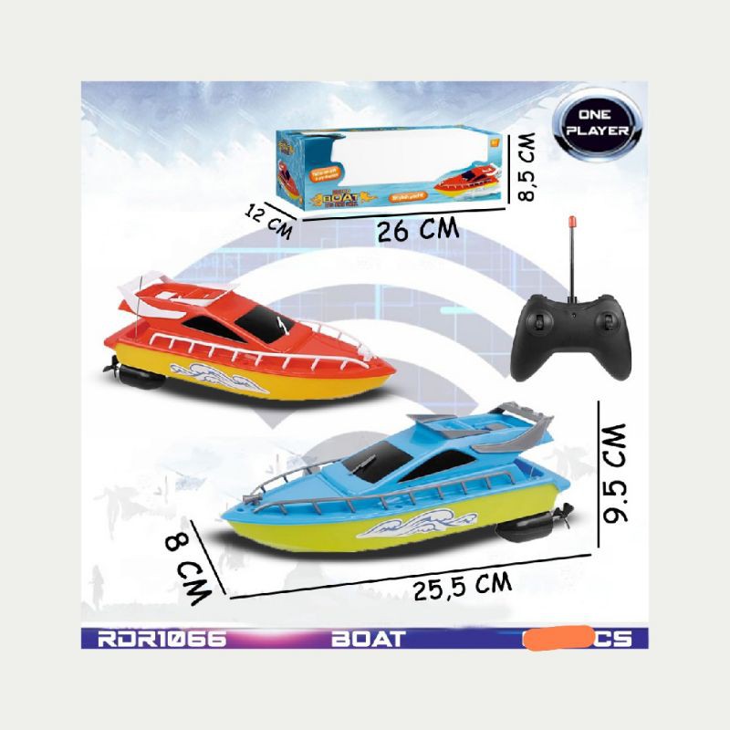 Rdr1066 Biru, orange Perahu Kapal Laut Pesiar Boat Mainan Anak Mobil Remote Control .
