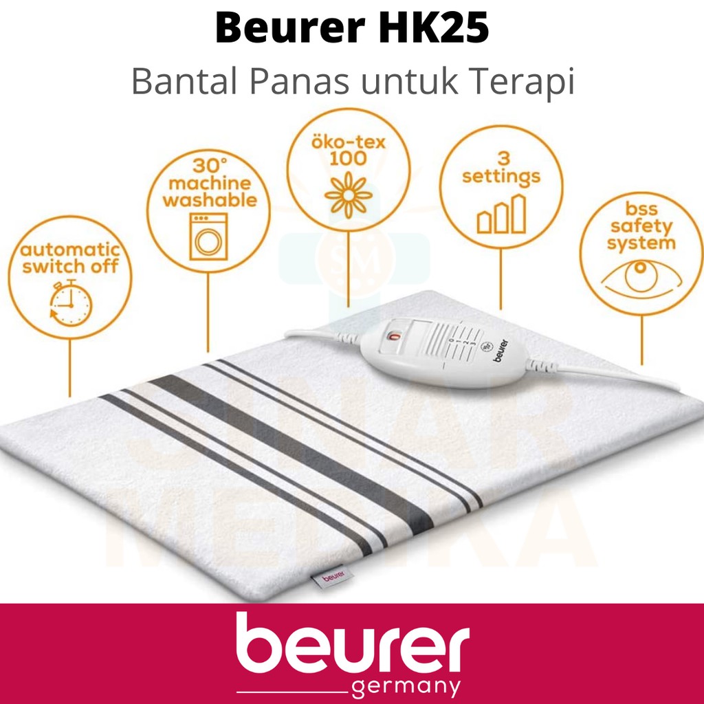 BEURER HK 25 - BANTAL TERAPI PANAS / HK25 HEAT PAD ELECTRIC / Pad Heating Pemanas Listrik