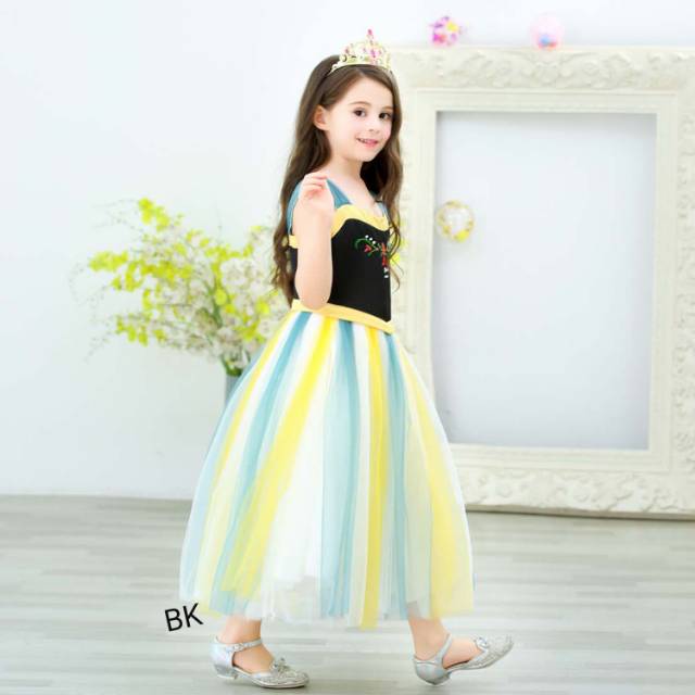 DRESS PRINCESS FROZEN ANNA / KOSTUM ANAK / GAUN PESTA ULANG TAHUN ANAK IMPORT BAGUS MEWAH