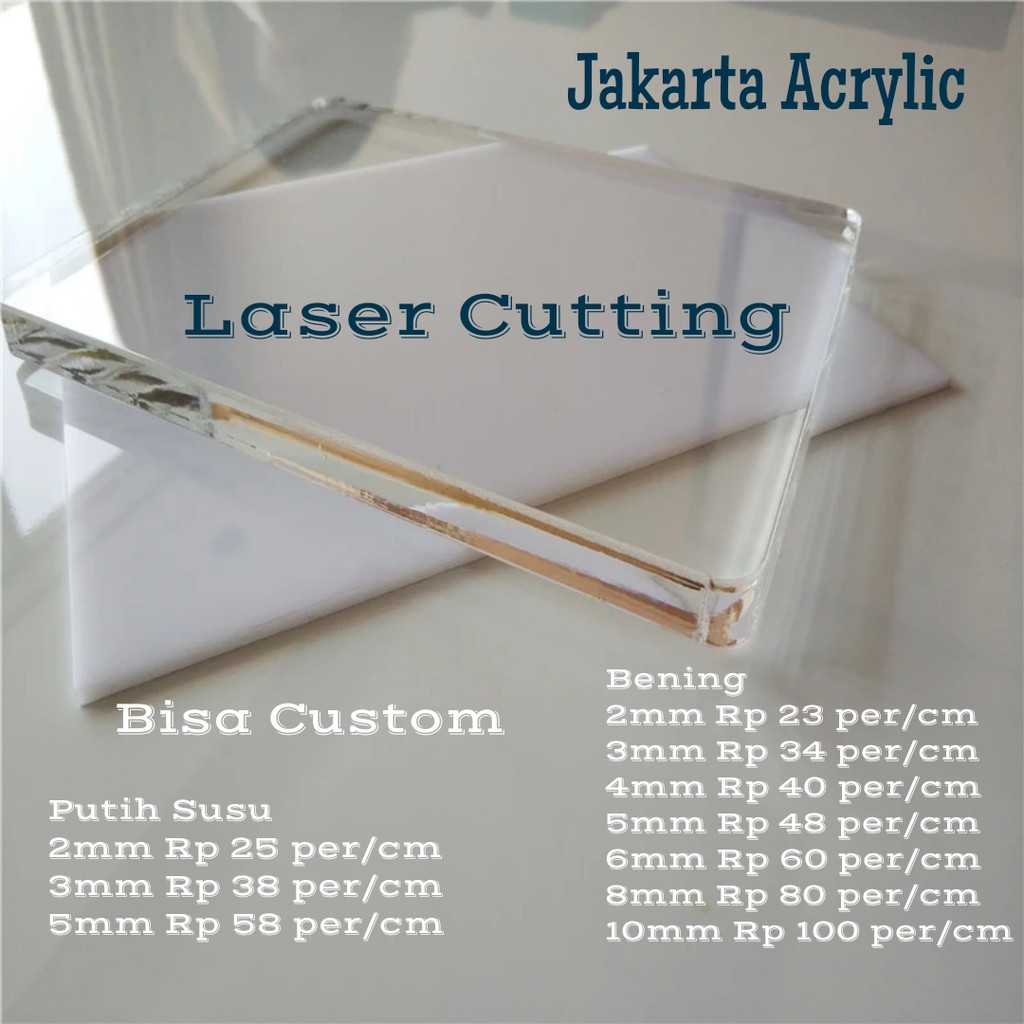 Acrylic 4mm Bening Clear Transparan Akrilik Custom Lasercut Termurah