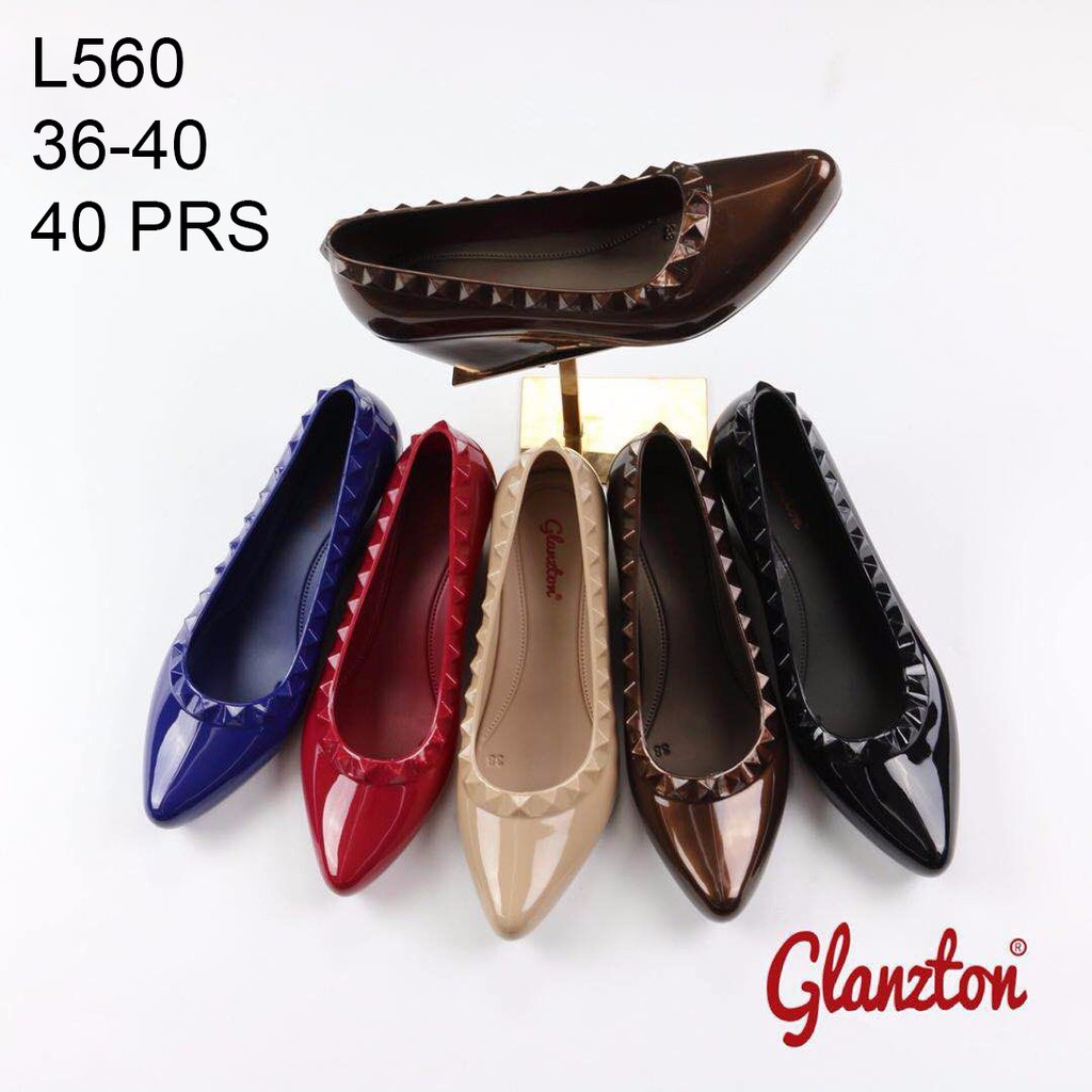Sepatu Jelly Wedges Glanzton Model Duri Glossy L560