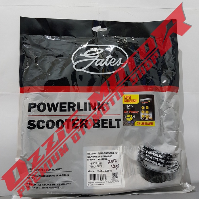 VAN BELT GATES VANBELT V BELT VBELT V-BELT GATES POWERLINK (B65) SB93008HMI SET ROLLER DR PULLEY 2012 (12GR) YAMAHA AEROX LEXI NMAX