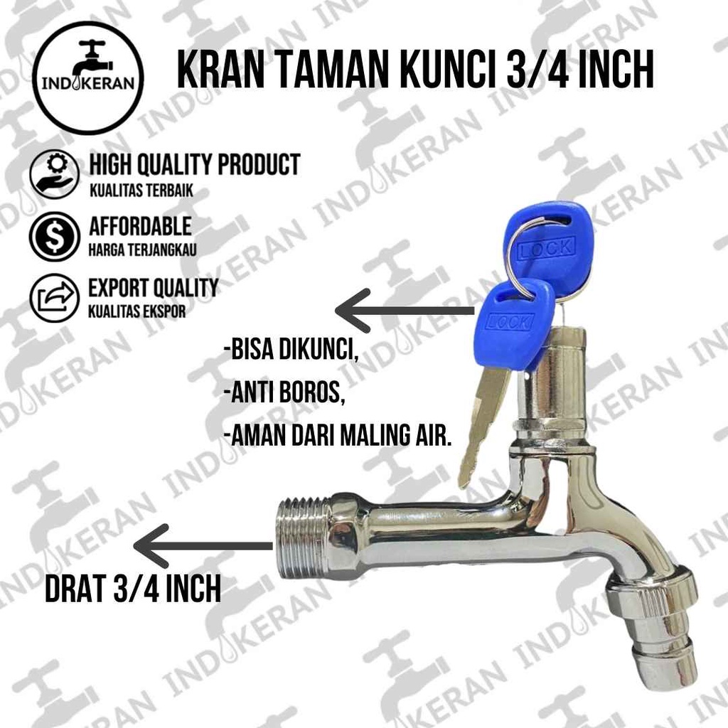 INDOKERAN - Kran Taman Kunci - 3/4 Inch