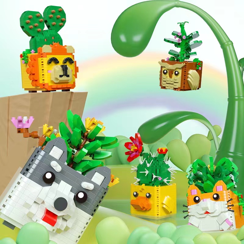 Mainan Puzzle Balok Bangunan Model Panda Plant vs Kompatibel Dengan Lego Untuk Anak Laki-Laki Dan Perempuan