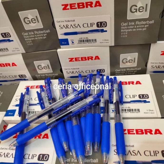 

pulpen sarasa zebra clip gel 1.0 biru 1 pack
