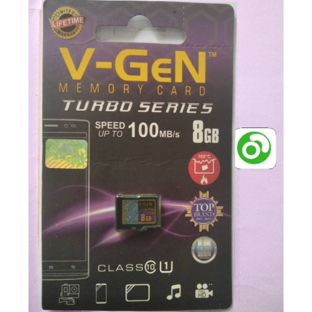 Micro SD Card V-Gen VGen 8 GB Memory Card 8 GB