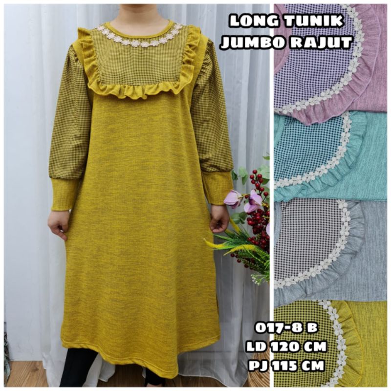 Long Tunik Rajut Jumbo Renda Milena