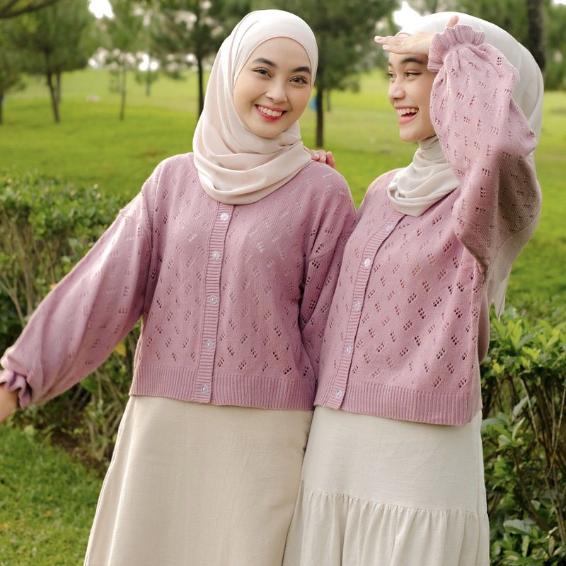 Poppy Kardigan Rajut / Cardigan Poppy Button Knit / Pakaian Wanita / Kardigan Wanita Rajut