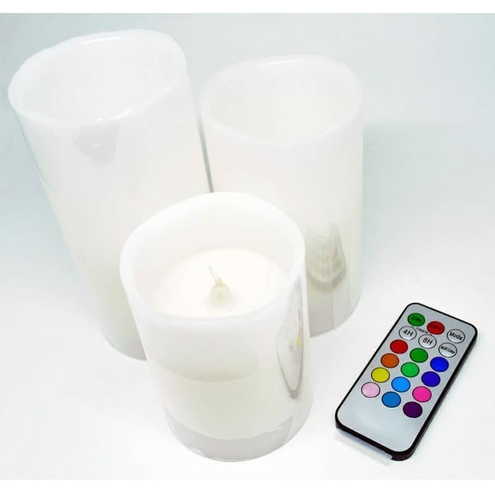 Lilin RGB Flame Lilin Valentin Valentine Free 3pcs LED Candle with Remote Control