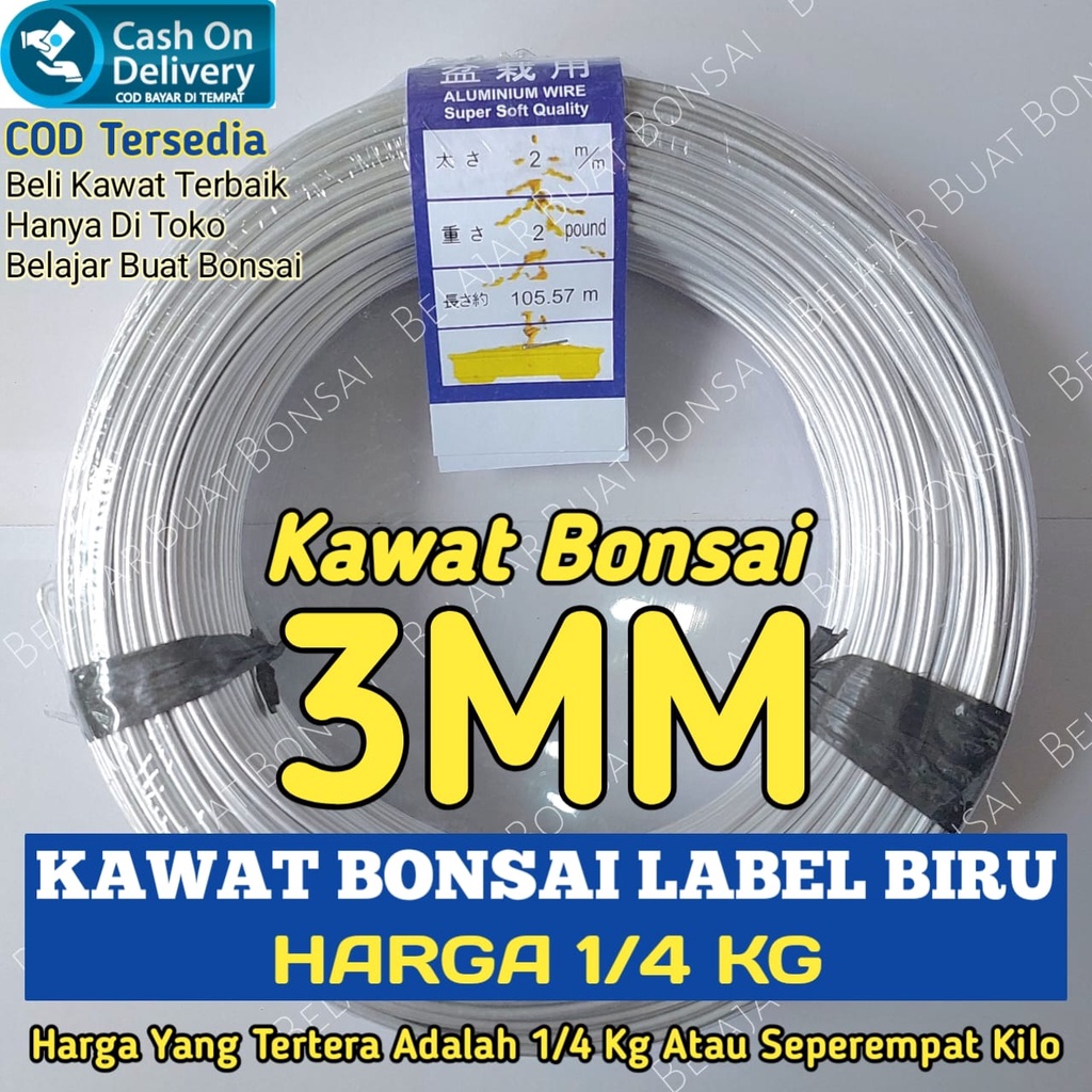 Kawat Bonsai Label Biru 1/4 Kg Atau Seperempat Kilo Super Soft Quality