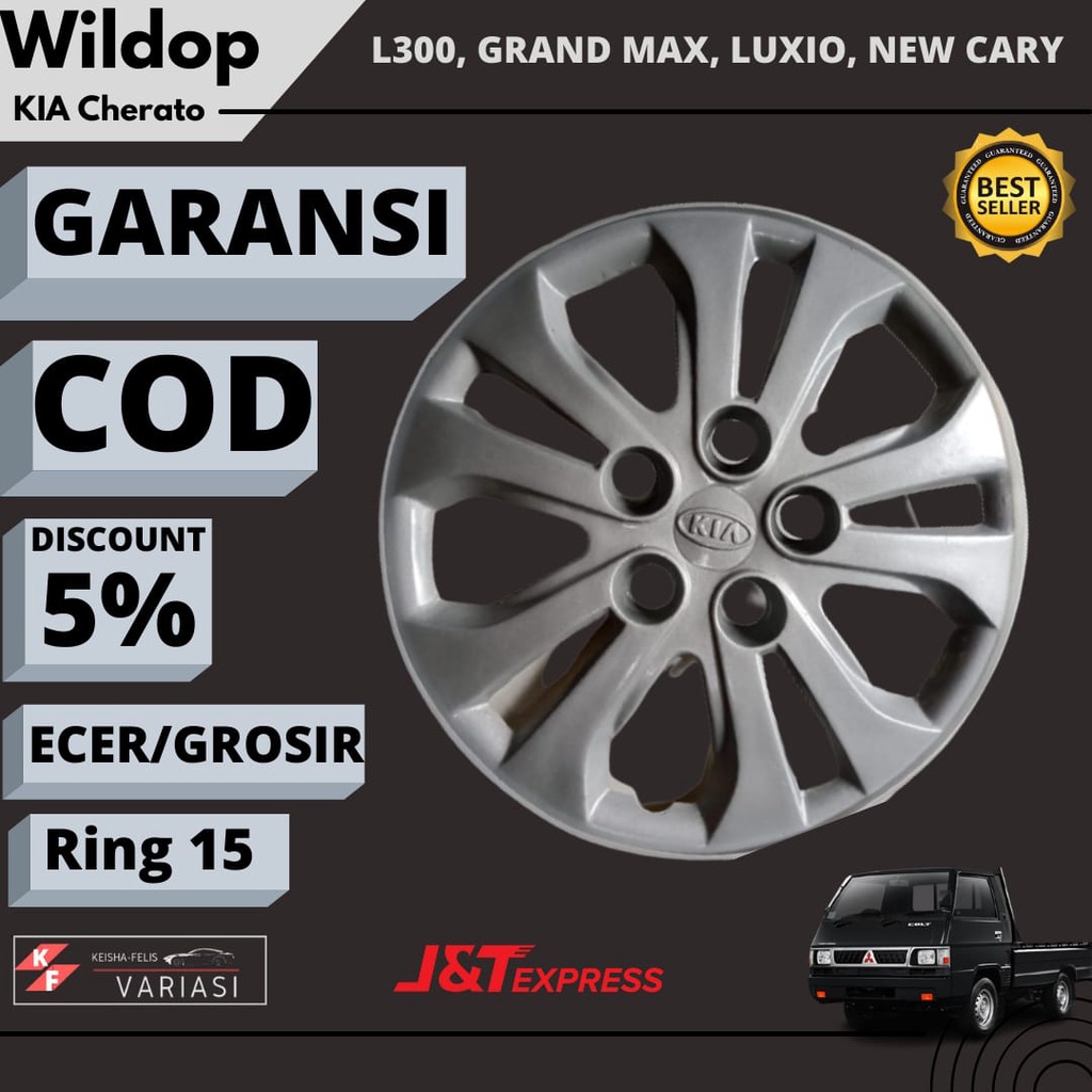 WILDOP RING 15,  dop weldop whelldop cover velg pelek roda l300 l 300 grandmax gran max new carry ce