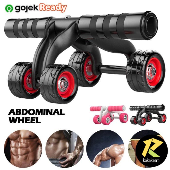 Pelangsing Perut Alat Fitnes Portabel Serbaguna / Roller Fitness perut - Hitam
