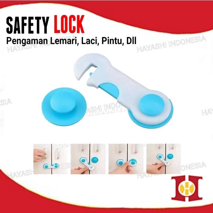 Kunci Pengaman Lemari Laci Pintu Baby bayi Safety Lock - 5pcs