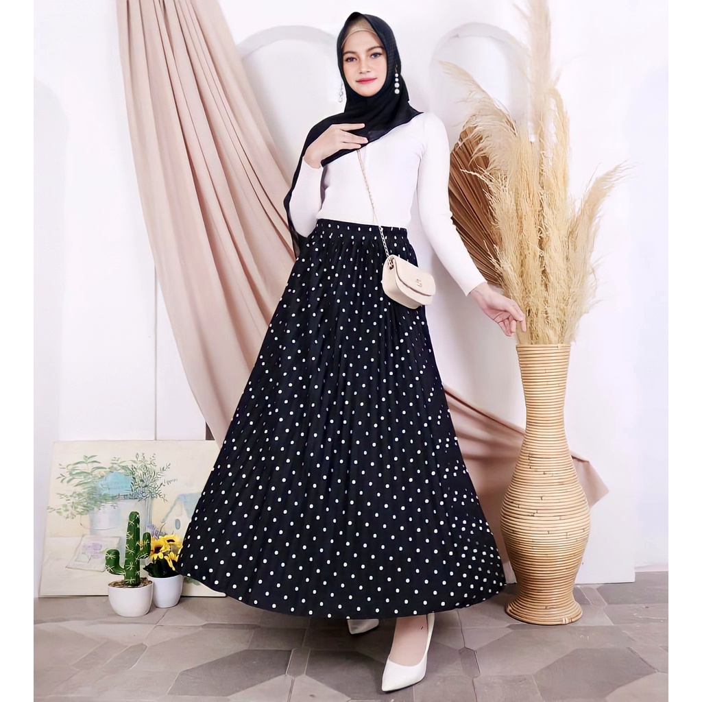 DAISY ROK PLISKET BUNGA PREMIUM / LILY DAILY ROK PANJANG MUSLIM / ROK MAYUNG