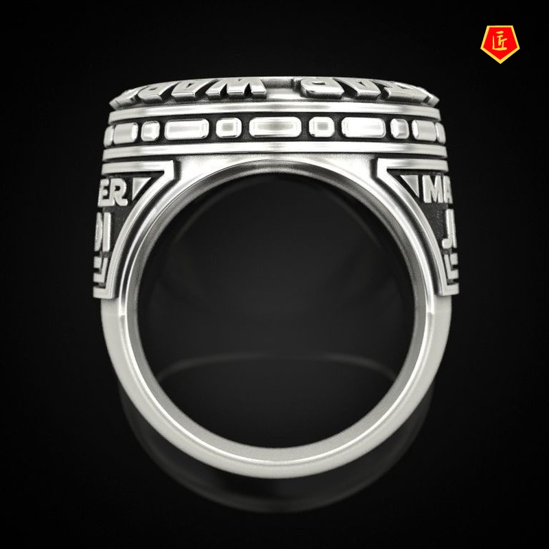 [Ready Stock]New Men's Ring Retro Silver Personality