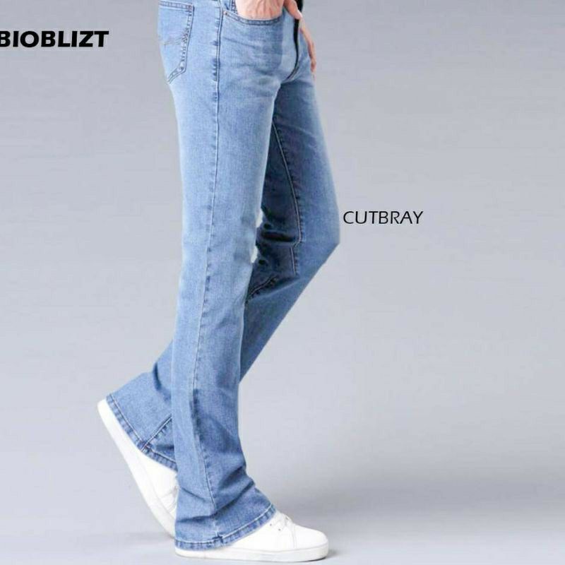 CELANA JEANS CUTBRAY PRIA HITAM  / JEANS BOOTCUT / JEANS HITAM  MODEL CEEPMONDAY