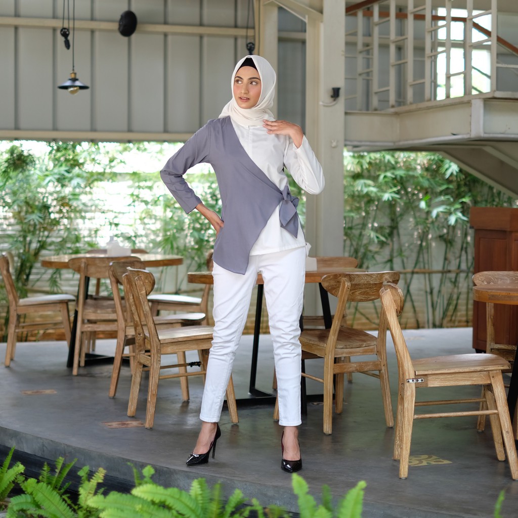Lyra Top Blouse Wanita Muslim Blouse Panjang Atasan Wanita Muslim
