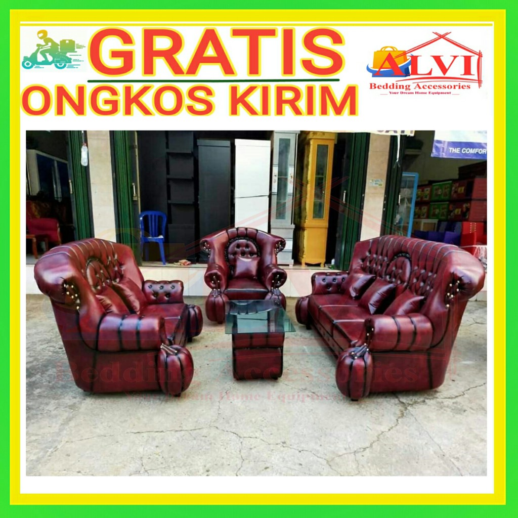 Sofa 321 Minimalis Modern Exclusive + Meja Sofa Tamu Kursi Ruang Tengah Bangku Ruang Tamu Big Wing