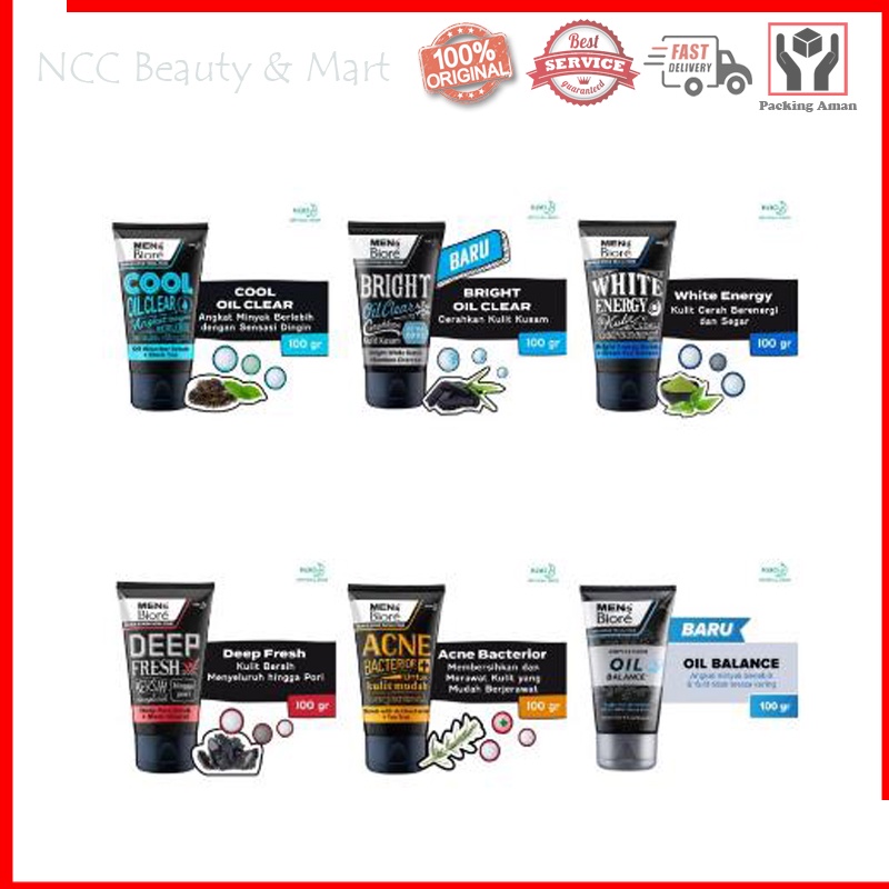 * NCC * BIORE Facial Foam Scrub And Non Scrub Mens Pembersih Wajah Untuk Cowok Men