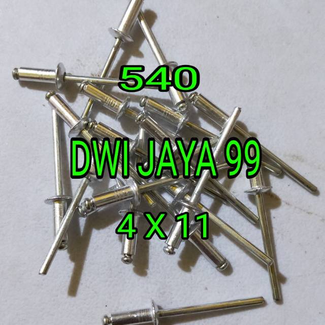 Paku rivet 4x11 mm 540 harga per dus