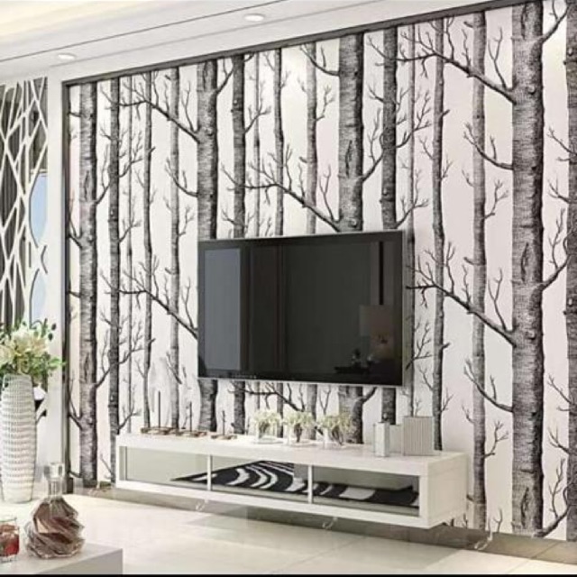 Wallpaper Sticker Dinding Motif Kayu Pohon