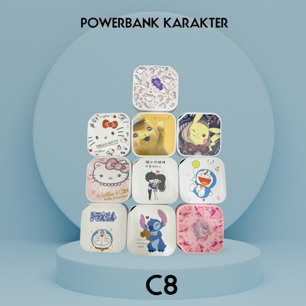 Powerbank Mini Karakter 8000mAh / Powerbank Portable Karakter / cute caracter