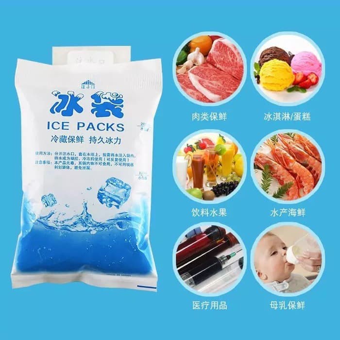 Ice Gel Pack 200 ML 100ml  Blue Cool Jelly Cooler Kantong Air Es Pendingin Cooler Bag tas ASI