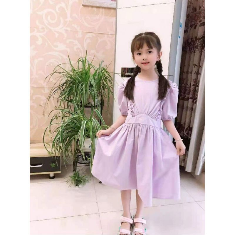 Dress Anak Perempuan Import Curled Line 3-8 Tahun