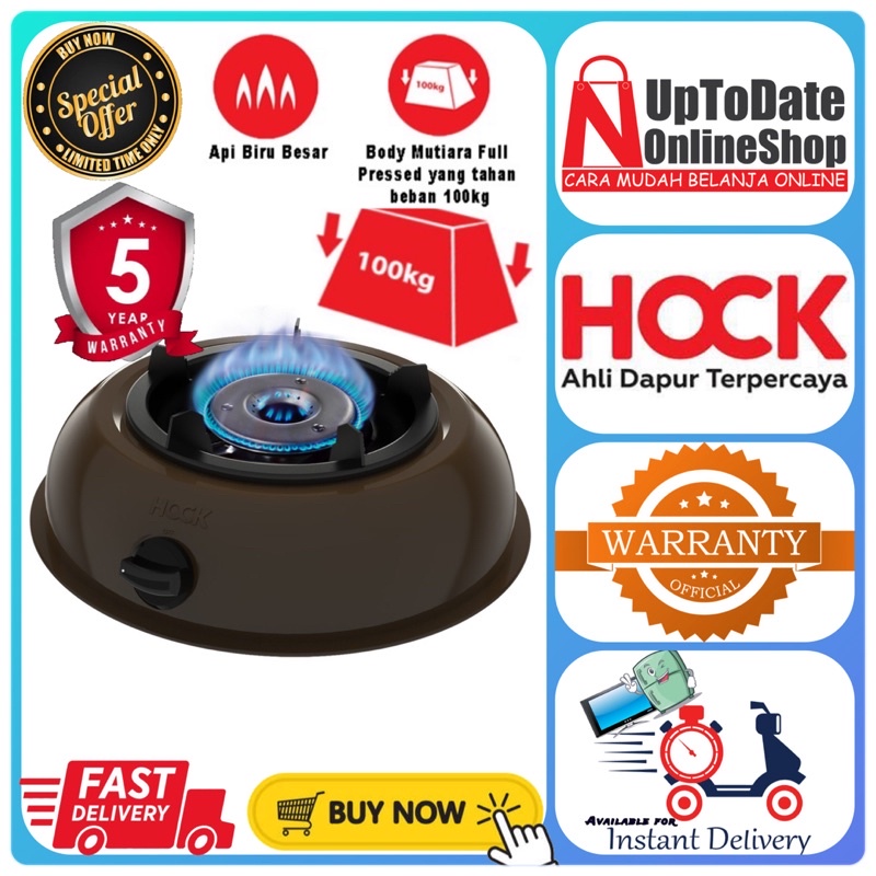 KOMPOR HOCK GAS 1 TUNGKU 100MD MUTIARA DELUXE API LOTUS BESAR HOCK KOMPOR GAS