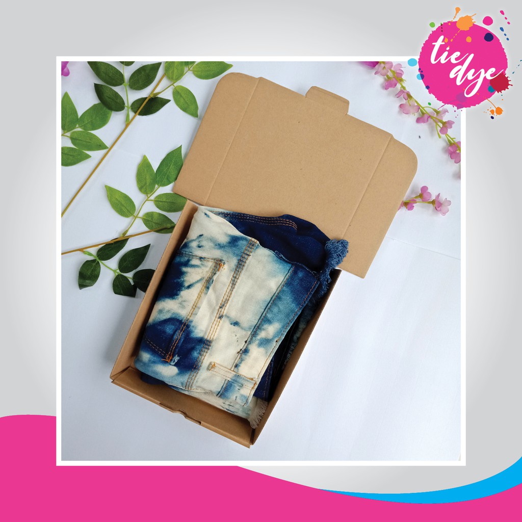 Celana Pendek Jeans Rawis Tie Dye Biru