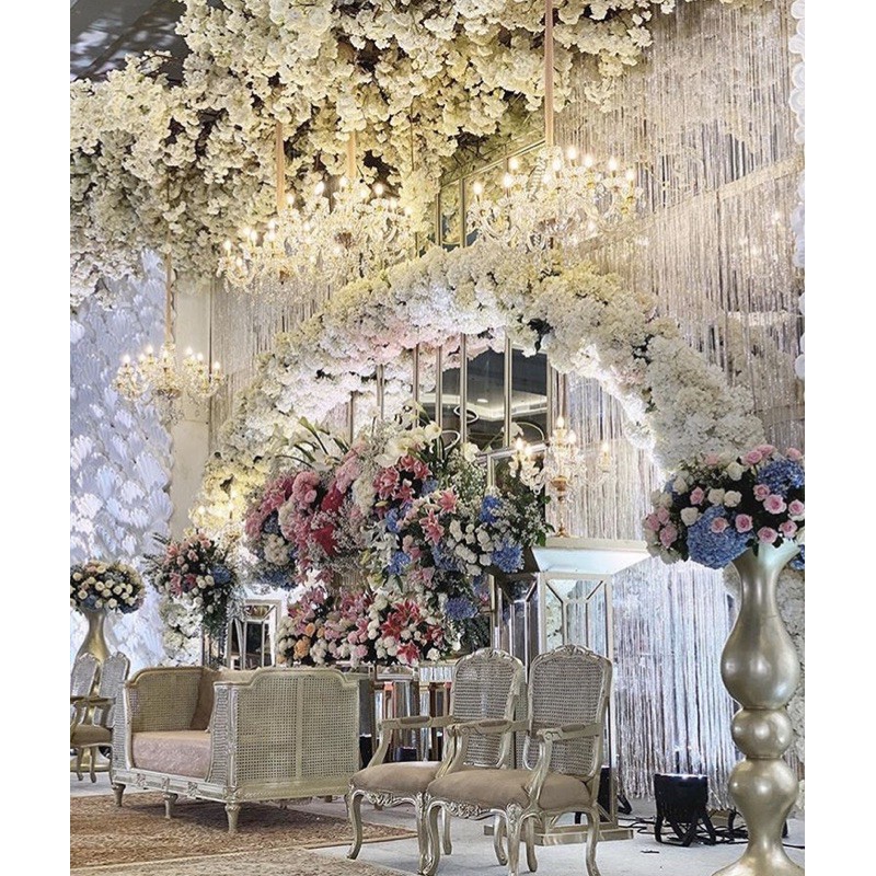 POT BUNGA DEKORASI PELAMINAN BAHAN FIBER MODEL DONAT