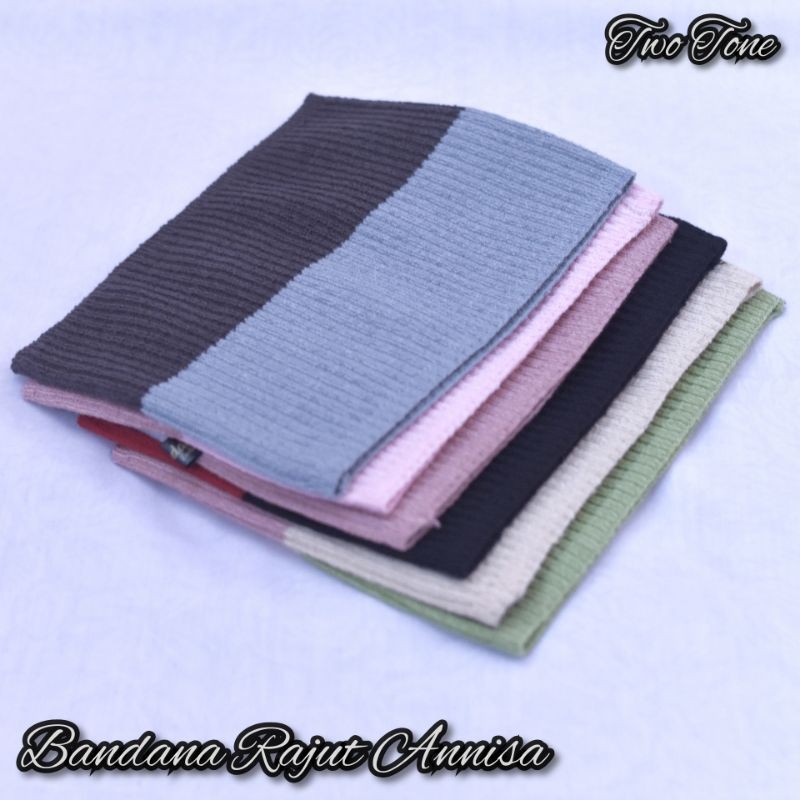 BANDANA RAJUT ANNISA PREMIUM TWO TONE