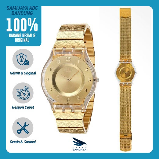 Jam Tangan Wanita Generosity Swatch SFK 355M Gold Original Resmi