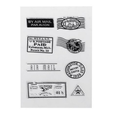 Clear Stamp (Stempel Transparan/Bening) - Airmail Pattern