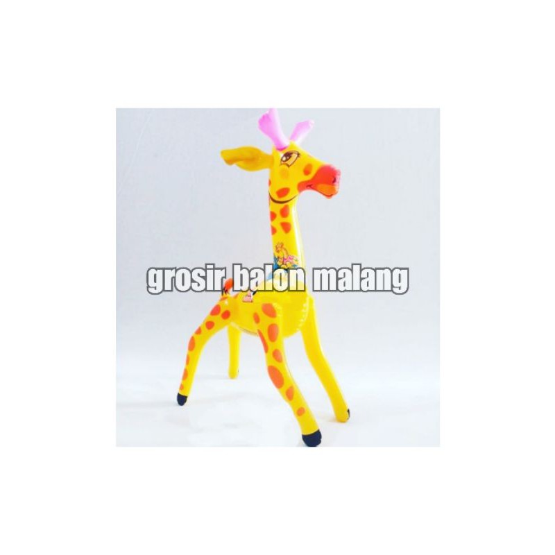 balon tiup tiupan pvc boneka hewan animal jerapah girrafe berdiri